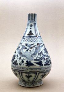 Blue and white vase, Yuan Dynasty (1206-1368) by Yuan Dynasty Chinese School
