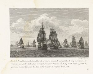 Jan Bart Attacks a Dutch Fleet with His Squadron, 1676 by Yves Marie Le Gouaz