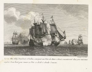 Jan Bart Attacks Two English Ships, 1689 by Yves Marie Le Gouaz