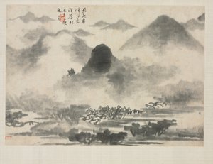 Landscape Album in Various Styles: Landscape after Mi Fei