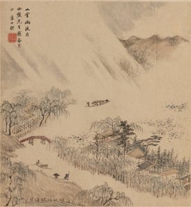 River landscape by Zha Shibiao
