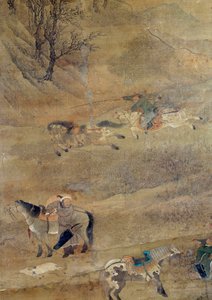 Mongolian rider chasing a horse (Detail)