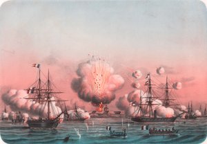 Allied fleet bombarding Arabat, May 25