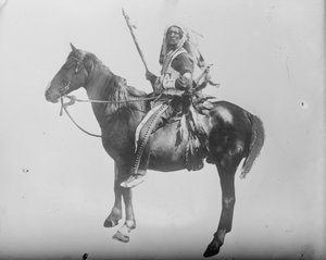 Chief Deep Sky-Indian mounted on horse, c.1900