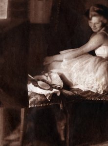 Classic dancer dressing in her lodge, 1929 (print) by . .