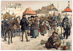 Conquest of Tibet, 1902 (engraving) by . .