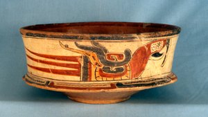 Funerary Vessel Found in Tomb 5 of Balamku, Early Classic Period (300-600 AD) by Hippolyte Lalaise Devéria