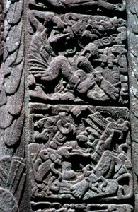 Hieroglyphs on Stela D at Quirigua, Izabal, Guatemala, Late Classic Period, c.600-900 AD