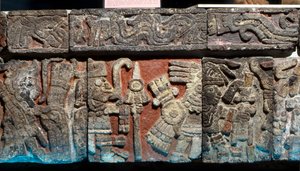 Low relief on a bench in Templo Mayor, Late Post-Classic period, c.1500