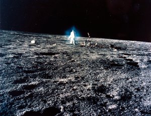 Manned Space Flight, USA, Apollo 12 Astronaut on the Moon