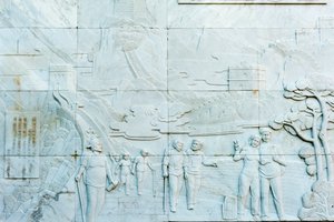 Marble Relief Depicting People; Great Wall; Jinshanling Section; People