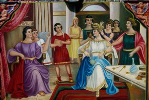 Pictorial Decoration Depicting Roman Matron (detail)