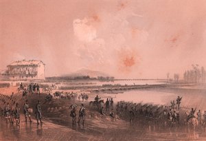 Piedmontese army crosses river Sesia by William Walcutt