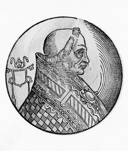 Portrait of Boniface II (died 532), 55th Pope of Catholic Church from 530, engraving