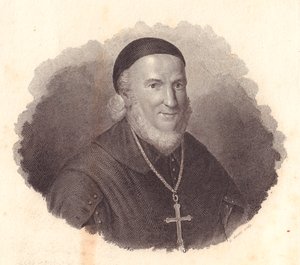 Portrait of Italian Bishop Adeodato Turchi, copper engraving by G Guzzi from painting by Francesco Vicira