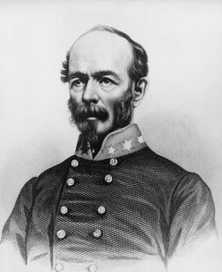 Portrait of Joseph Eggleston Johnston (1807-1891), American Army officer during Mexican-American War, Seminole Wars, and American Civil War, engraving by William Walcutt