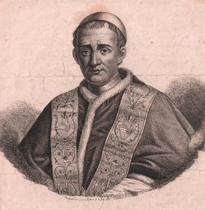 Portrait of Pope Gregory XVI (1765-1846), etching and burin, from live drawing, Rome, February 5 by William Walcutt