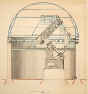 Reflecting telescope with dome