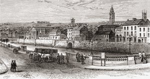 Shandon by the River Lee, County Cork, Ireland in the late 19th century, from Our Own Country published 1898 by Ferdinand Georg Waldmuller
