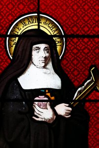 Stained Glass Window. Saint Jane Frances de Chantal is a Roman Catholic Saint, Who Was Beatified in 1751. She Founded the Religious Order of the Visitation of Holy Mary. Thorens. France. by . .