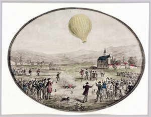 The First Public Balloon Ascent, 5 June 1783 by Frederick (attr. to) Barnard