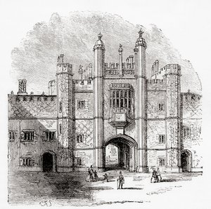 The gateway to Eton College, Eton, Berkshire, England, seen here in the 19th century. by . .