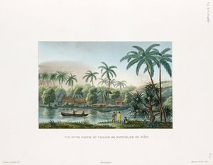 View of a Village at Matavai, Island of Tahiti by Frederick (attr. to) Barnard