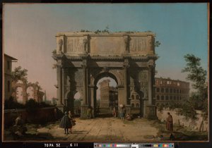 View of the Arch of Constantine with the Colosseum