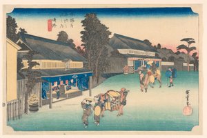 Narumi, A Place Famous for Its Cloth, in The Fifty-Three Stations of the Tokaido Road by Hiroshige