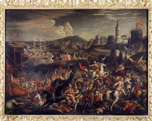 Attack of the Saracens on the Island of Malta, defended by the Knights Hospitaller in 1565 by Italian School