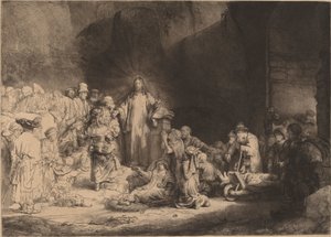Christ Preaching (The Hundred Guilder Print) by Rembrandt van Rijn