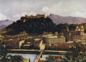 A View of Salzburg and the Hohen-Salzburg, Austria by after A. Langfier