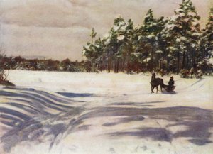 A Winter Scene in Latvia by after A. Langfier
