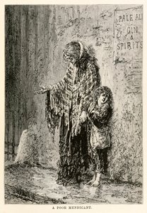 A poor mendicant, from Around the World in Eighty Days by Jules Verne by after Alphonse Marie de Neuville