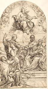 The Immaculate Conception with Sts John the Evangelist, Gregory the Great, John Chrysostom and Augustine by after Carlo Maratti