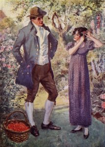 Adam Bede gives a rose to Hetty