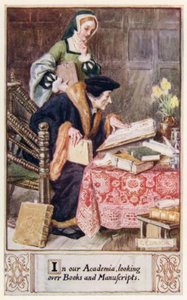 In our Academia, looking over Books and Manuscripts by after Charles Edmund Brock