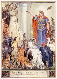 Then Frigga Called to Her All Beasts, Birds, and Venomous Snakes by after Charles Edmund Brock
