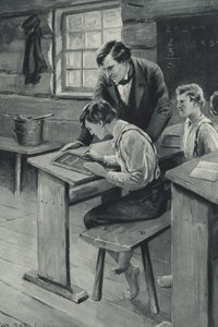 Abraham Lincoln learns to write by after Charles Mills Sheldon