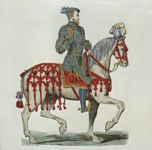 Henri II as Captain of the Household Cavalry by after Chevignard