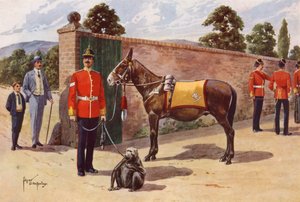 The Pet Mule and Monkey of the Middlesex Regiment by after Edgar Alfred Holloway