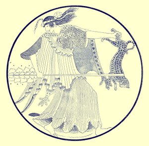 Maenad, illustration from Greek Vase Paintings by J. E. Harrison and D. S. MacColl, published 1894 by after English School