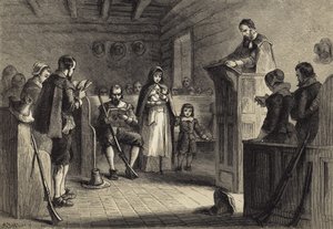 Public Worship at Plymouth by the Pilgrims