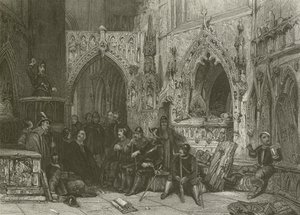 Puritan Soldier Preaching by after George Cattermole