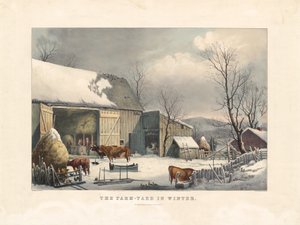 The Farm-Yard in Winter by after George Henry Durrie