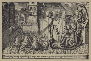 Fireworks at the Castle of the Margrave of Brandenburg at Colln on the River Spree on the Occasion of the Visit of King Christian IV of Denmark, 10 October 1595