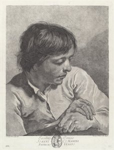 A Young Man with His Hands Crossed by after Giovanni Battista Piazzetta Pietro Scattaglia and Innocente Alessandri