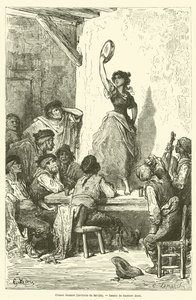 Gypsy Dancing, Near Seville by Gustave after Dore