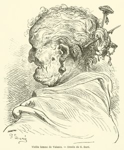 Old Woman from Valencia by Gustave after Dore