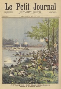 A Dahomean Attack Repelled by a French Gunboat by after Henri Meyer